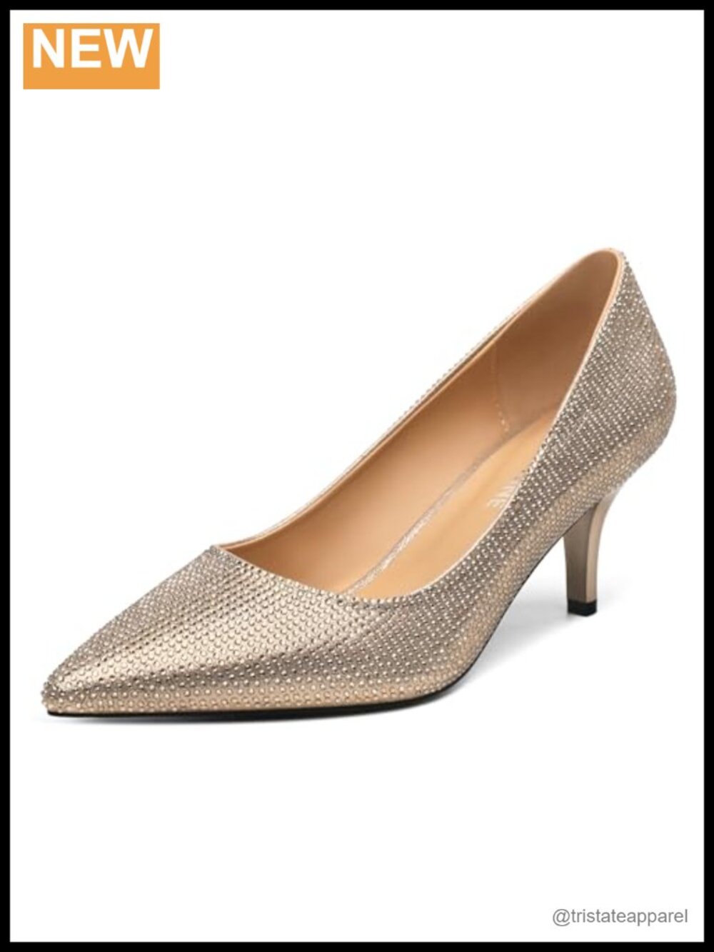 Women's Pointed Toe Low Kitten Heel Pumps Comfortable Dress Shoes for Work